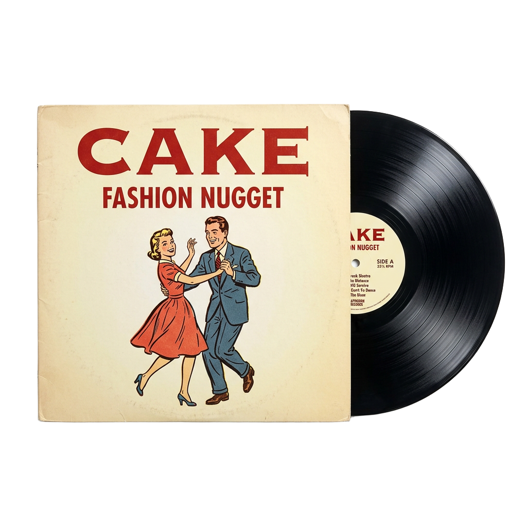 Cake Fashion Nugget vinyl LP record sliding out of its sleeve